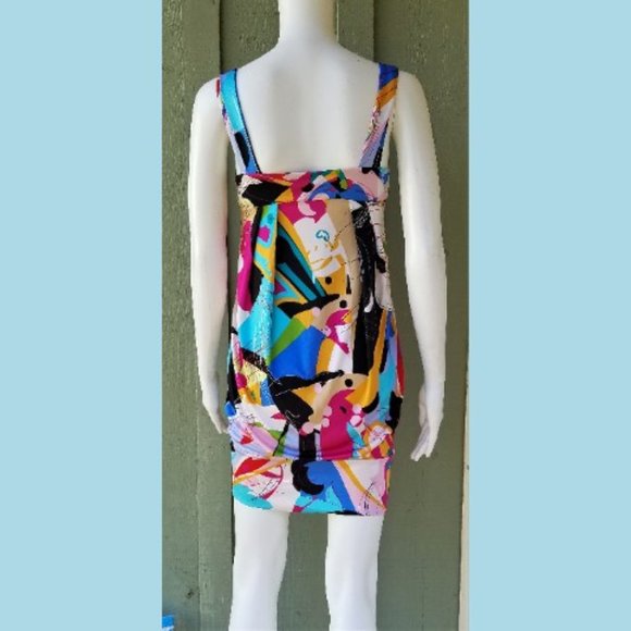 DIANE VON FURSTENBERG Eliot Multi Color Silk Dress - Picture 3 of 5